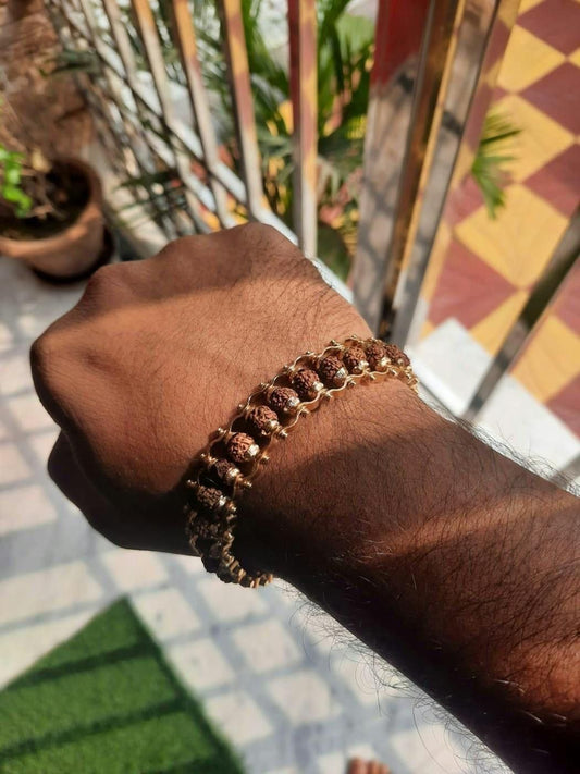 Paanch Mukhi Rudraksha Gold Bracelet